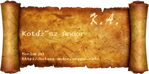 Kotász Andor névjegykártya