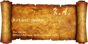 Kotász Andor névjegykártya