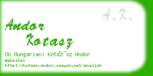 andor kotasz business card
